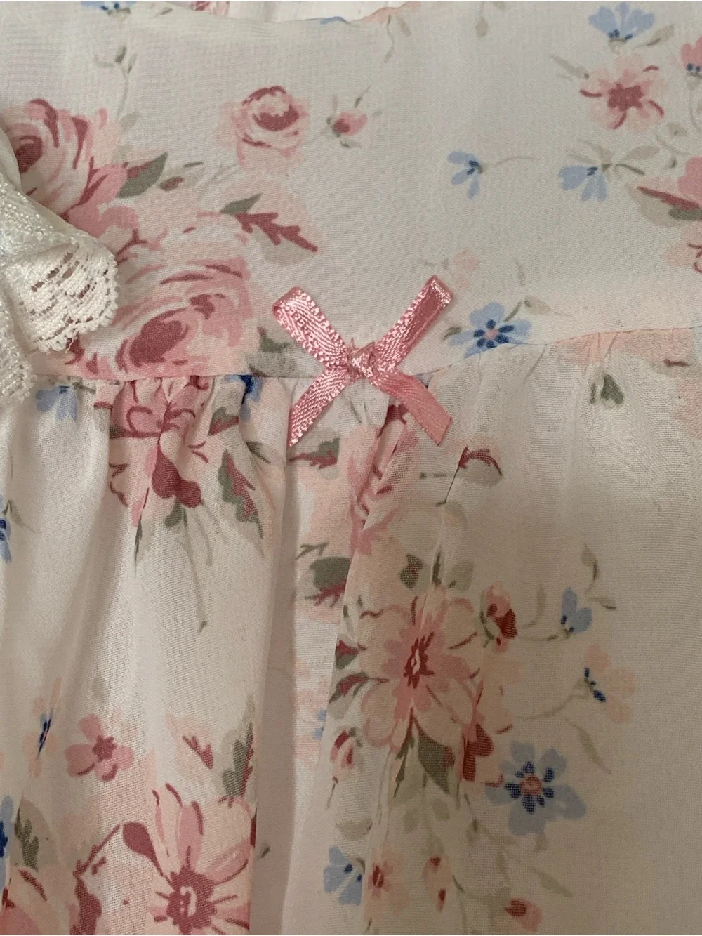 Edgehill Collection Baby Girl Lined Floral Dress Size 6M Lace Bows Tulle Ruffle